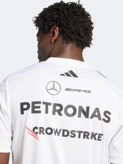 adidas Tees & Singlets-Mercedes AMG Petronas Formula One Team White Driver Jersey