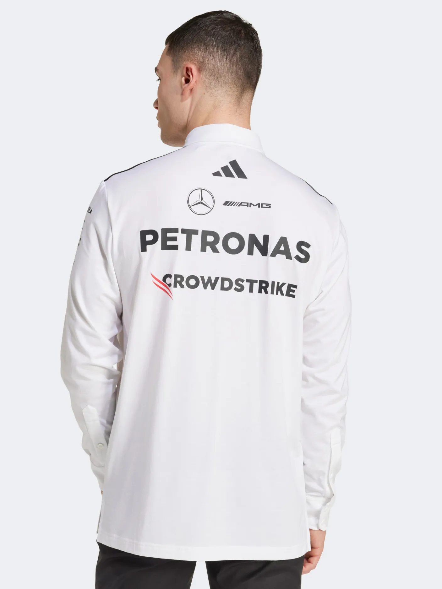 adidas Sportswear Polos & Shirts-Mercedes AMG Petronas Formula One Team Long Sleeve Polo Shirt