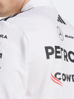 adidas Sportswear Polos & Shirts-Mercedes AMG Petronas Formula One Team Long Sleeve Polo Shirt