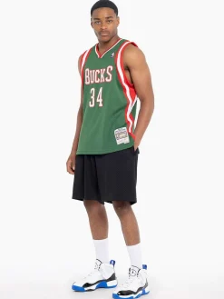 Mitchell & Ness Nba Jerseys-Milwaukee Bucks 13-14 Giannis Antetokounmpo Swingman Jersey