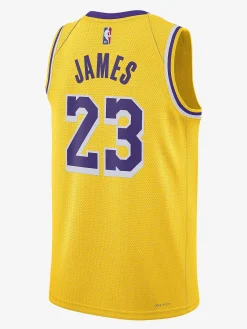 Nike Nba Jerseys|Tees & Singlets-NBA Los Angeles Lakers LeBron James #23 Icon Edition Swingman Jersey