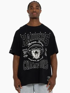 Mitchell & Ness Tees & Singlets-Oakland Raiders 3 Time Tee