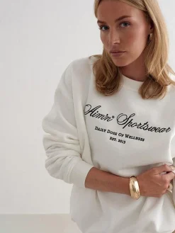 Women Aimn Hoodies & Crews-Off White Heritage Sweatshirt