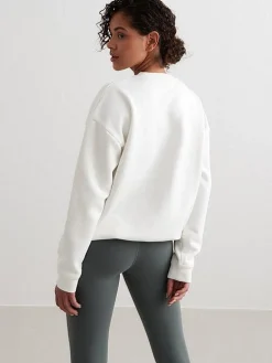 Women Aimn Hoodies & Crews-Off-White Serif Sweatshirt