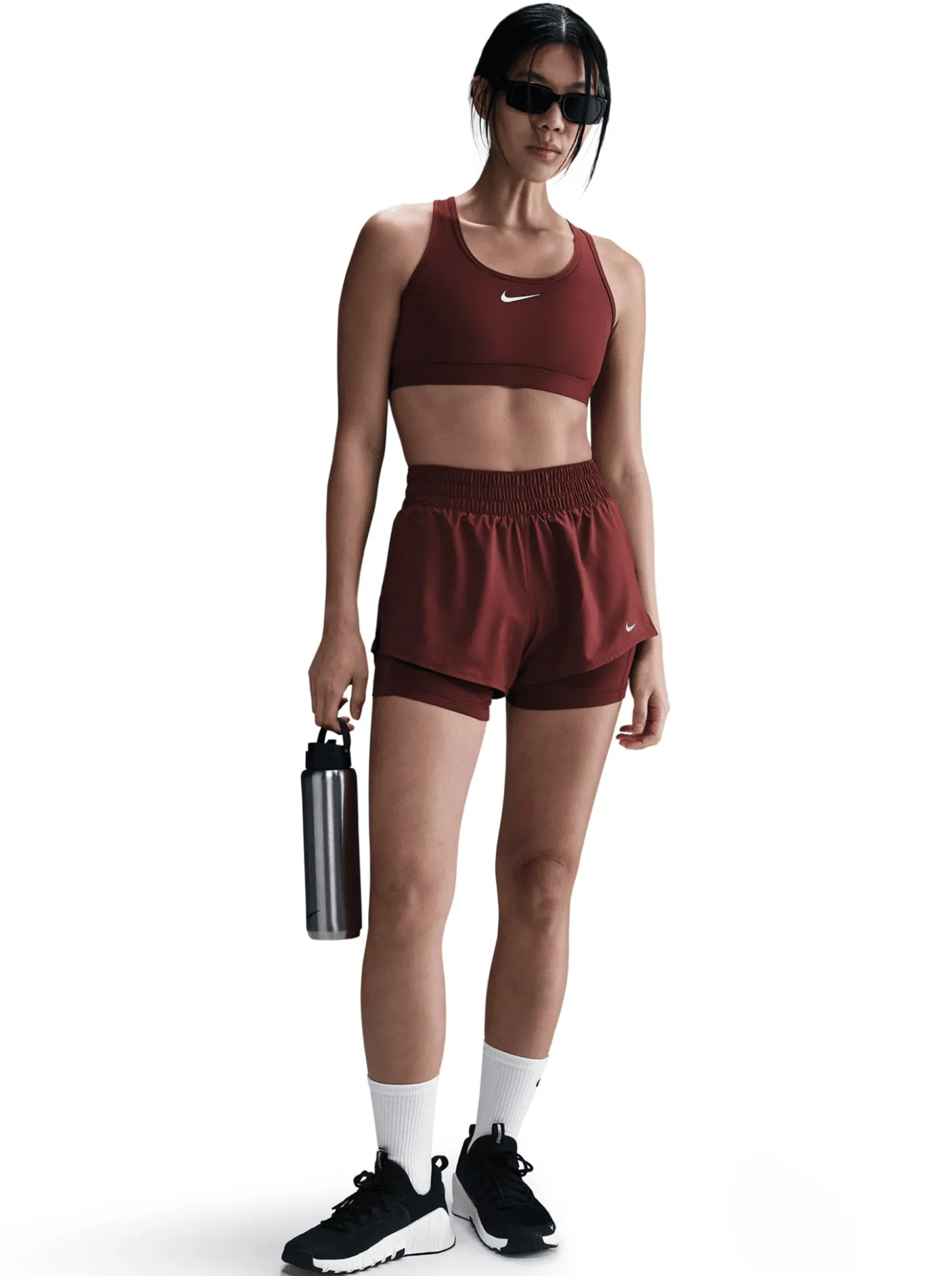 Women Nike Running|Shorts-One Dri-FIT Mid-Rise 3" 2-in-1 Shorts