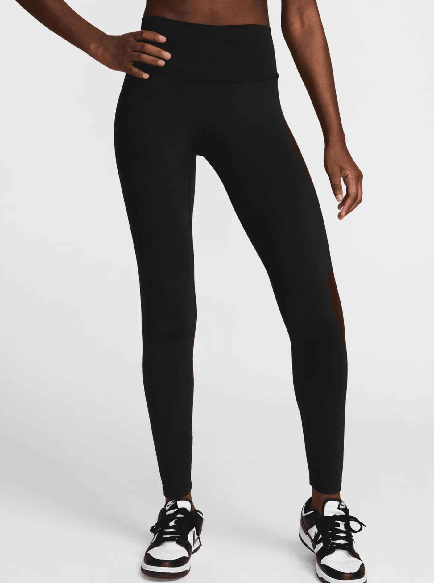 Women Nike Tights-One Seamless Front High-Waisted Full-Length Leggings