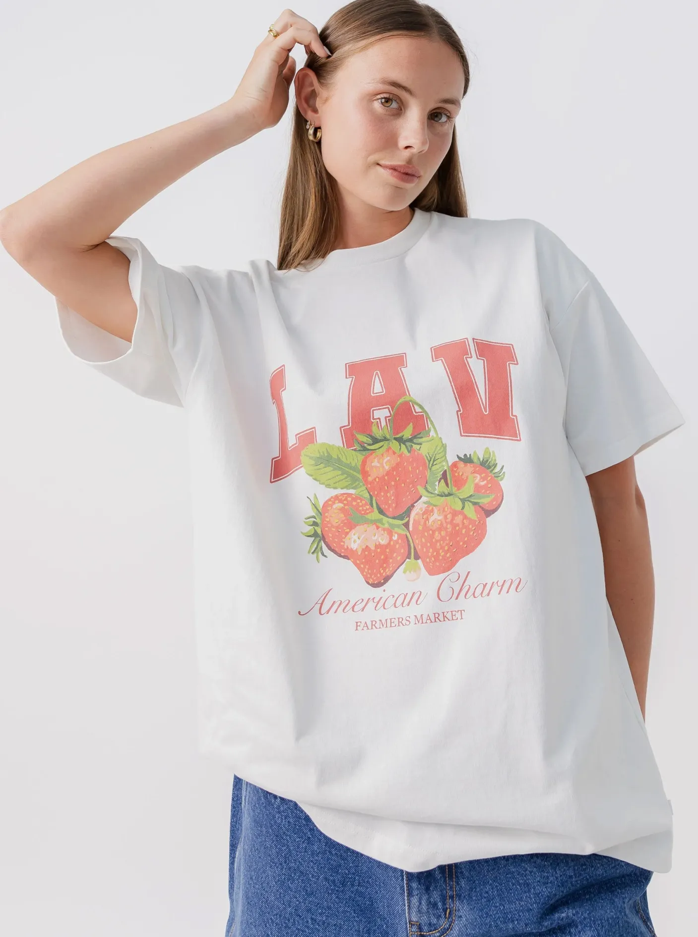 Women LAV Tees & Tanks-Oversized Graphic Tee