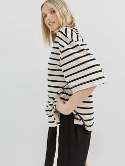 Women Taylor Sport Tees & Tanks-Oversized Stripe Tee