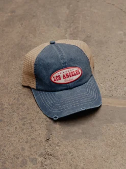 LAV Caps & Hats-Patch Distressed Trucker Cap