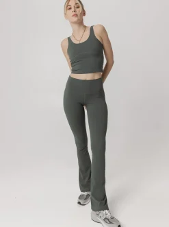 Women Taylor Sport Performance|Tights-Peached Taylor Flared Tight In Eucalyptus