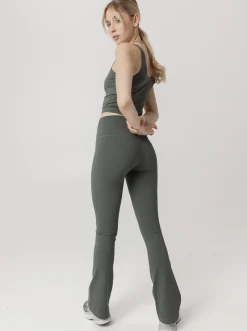 Women Taylor Sport Performance|Tights-Peached Taylor Flared Tight In Eucalyptus