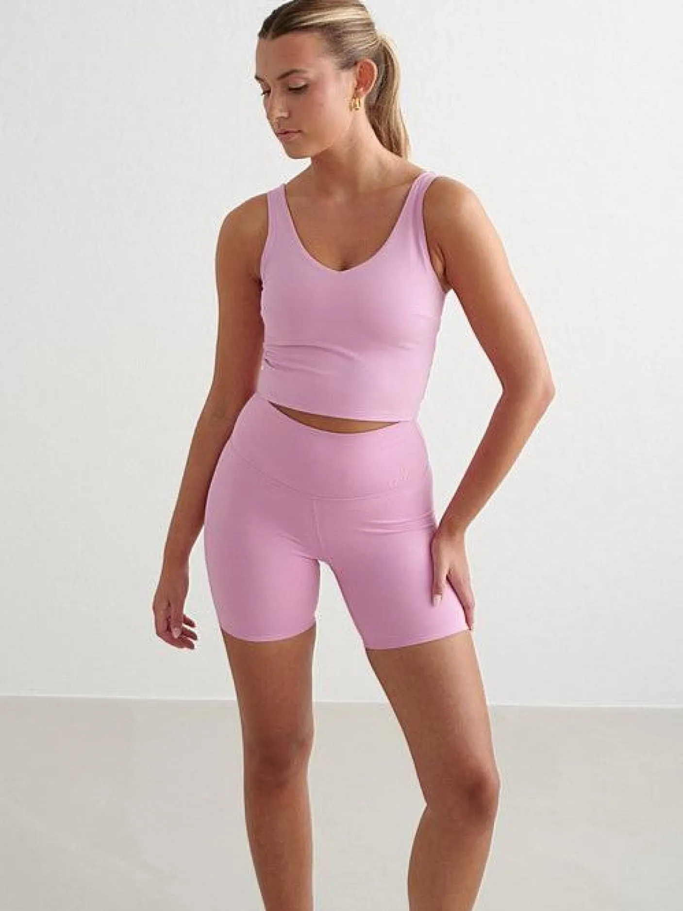Women Aimn Sports Bras-Peony Pink Sense Bralette