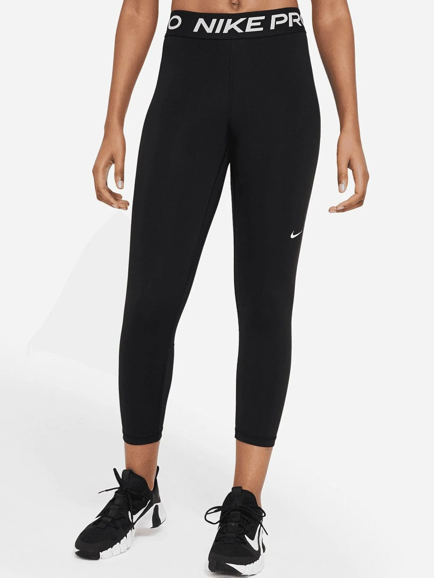 Women Nike Performance|Tights-Pro 365 Mid-Rise Cropped Mesh Panel Leggings