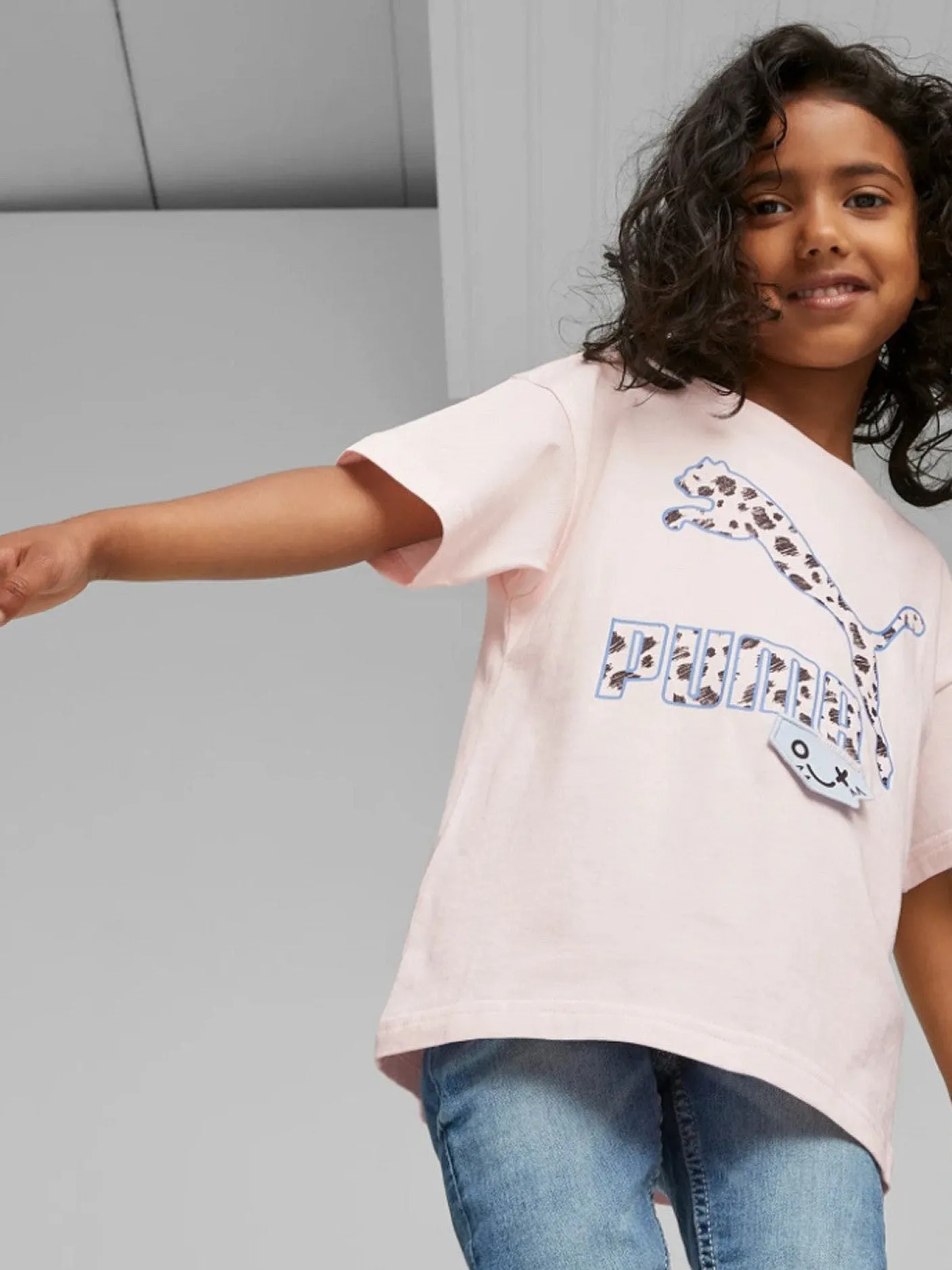 Kids Puma Tees-Classics Mix Mtch Tee - Frosty Pink