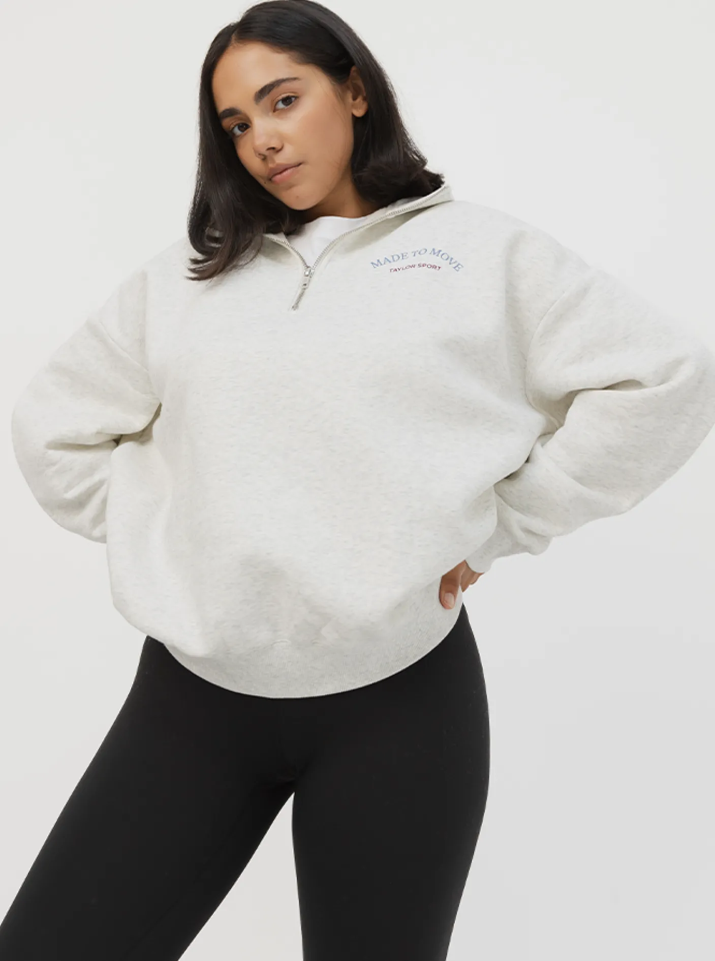 Women Taylor Sport Performance|Hoodies & Crews-Quarter Zip In Cloud