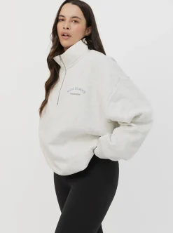 Women Taylor Sport Performance|Hoodies & Crews-Quarter Zip In Cloud
