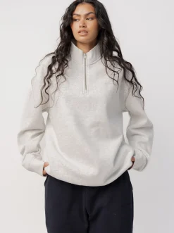 The Joggers Club Hoodies & Crews-Quarter Zip In Grey Marle
