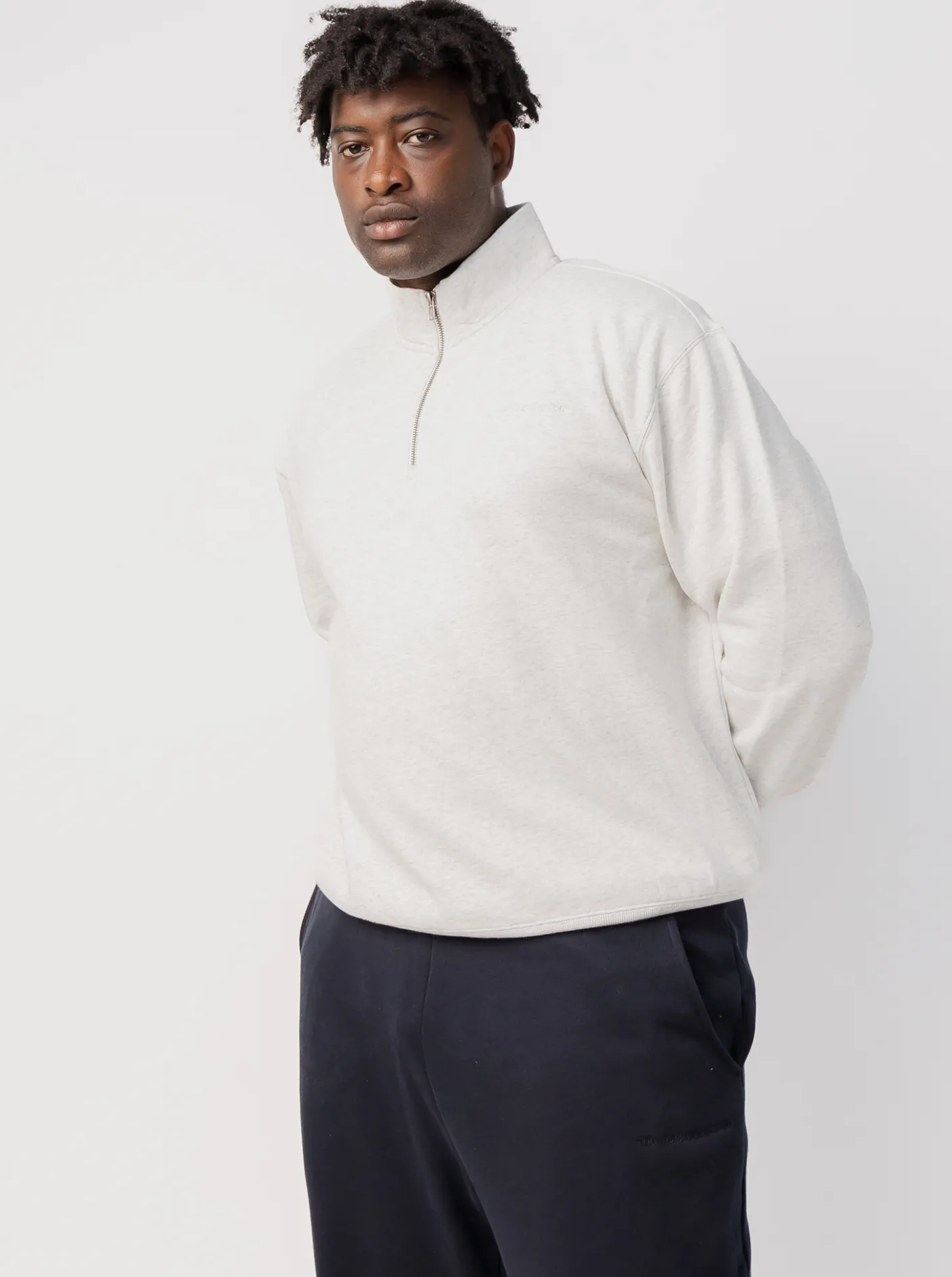 The Joggers Club Hoodies & Crews-Quarter Zip In Grey Marle