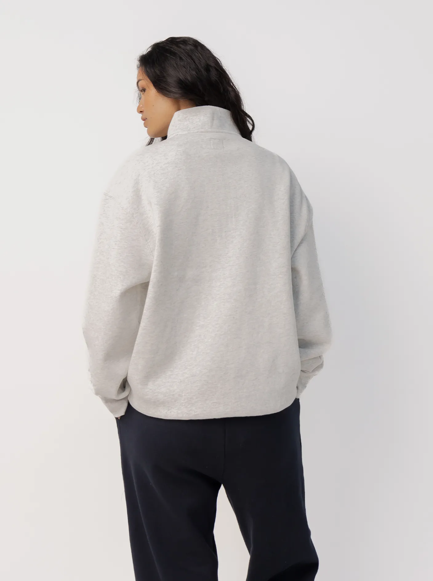 The Joggers Club Hoodies & Crews-Quarter Zip In Grey Marle