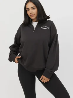 Women Taylor Sport Performance|Hoodies & Crews-Quarter Zip In Pepper