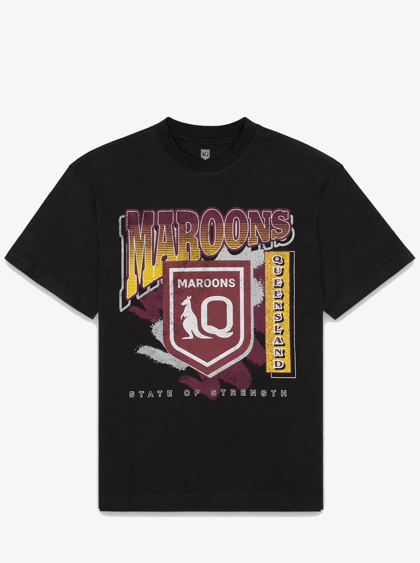 Mitchell & Ness Queensland Maroons|Tees & Singlets-Queensland Maroons Brush Off Tee