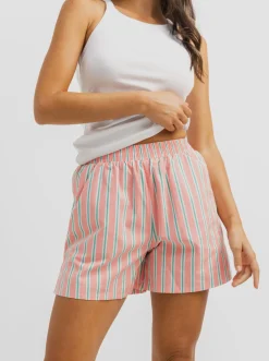 Women Taylor Sport Shorts-Resort Short in Melon Stripe