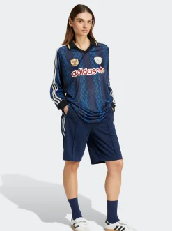 Women adidas Originals Hoodies & Crews-Retro Sports Cricket-Inspired Long Sleeve Jersey