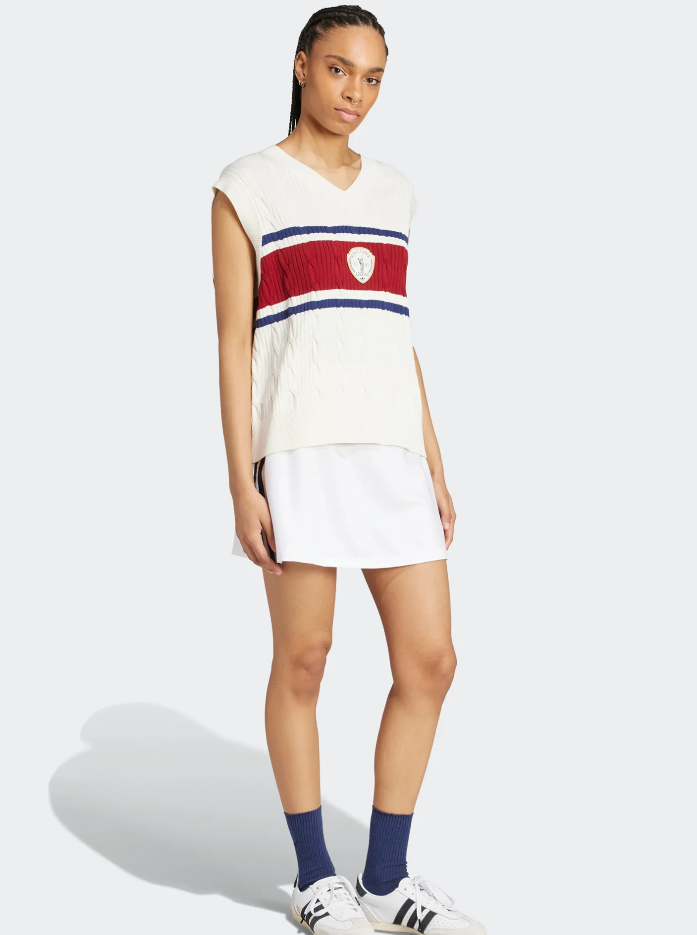 Women adidas Originals Jackets & Vests-Retro Sports Cricket-Inspired Vest