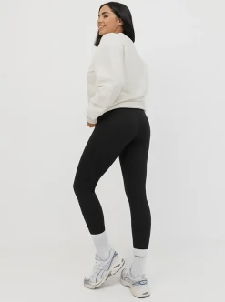 Women Taylor Sport Hoodies & Crews-Ribbed Crew In White Cream