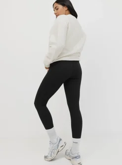 Women Taylor Sport Hoodies & Crews-Ribbed Crew In White Cream