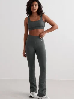 Women Aimn Sports Bras-Sage Ribbed Seamless Bra
