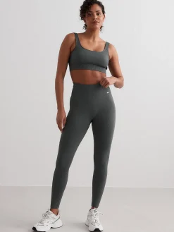 Women Aimn Performance|Tights-Sage Ribbed Seamless Tights