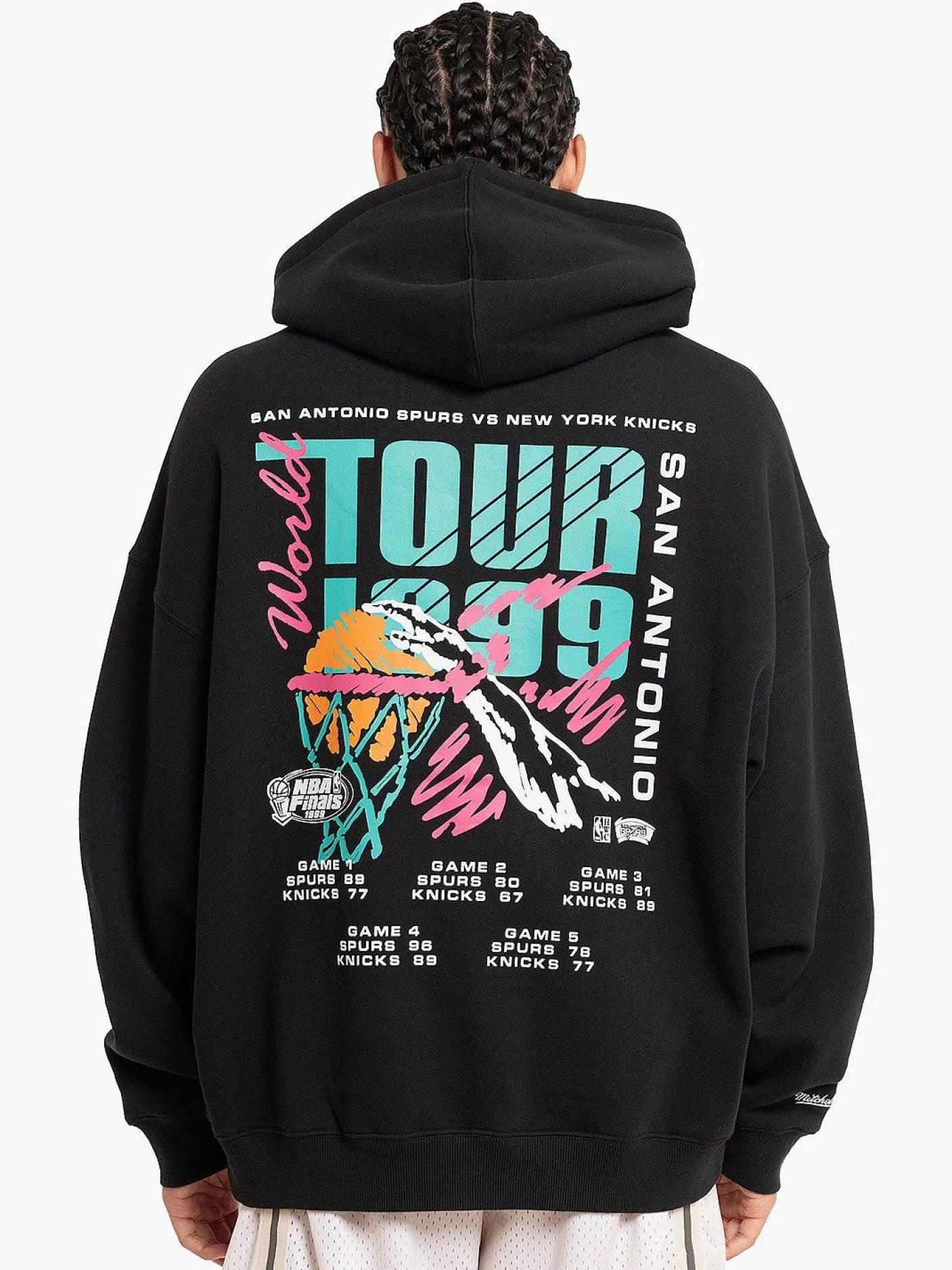 Mitchell & Ness Hoodies & Crews-San Antonio Spurs 1999 World Tour Hoodie