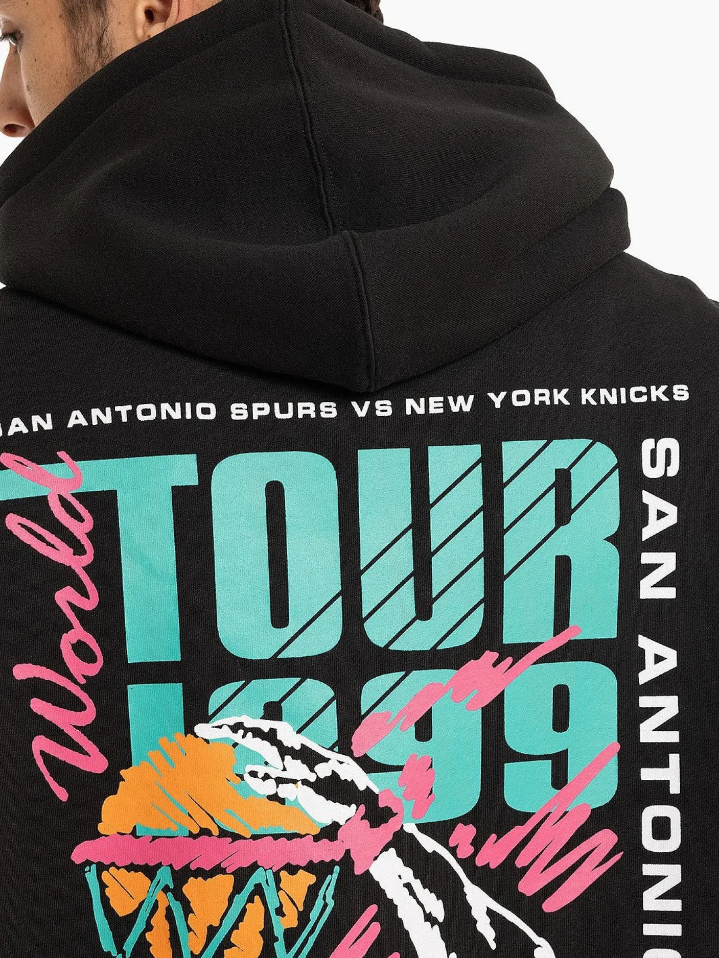 Mitchell & Ness Hoodies & Crews-San Antonio Spurs 1999 World Tour Hoodie