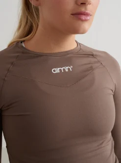 Women Aimn Performance-Soft Basic Long Sleeve