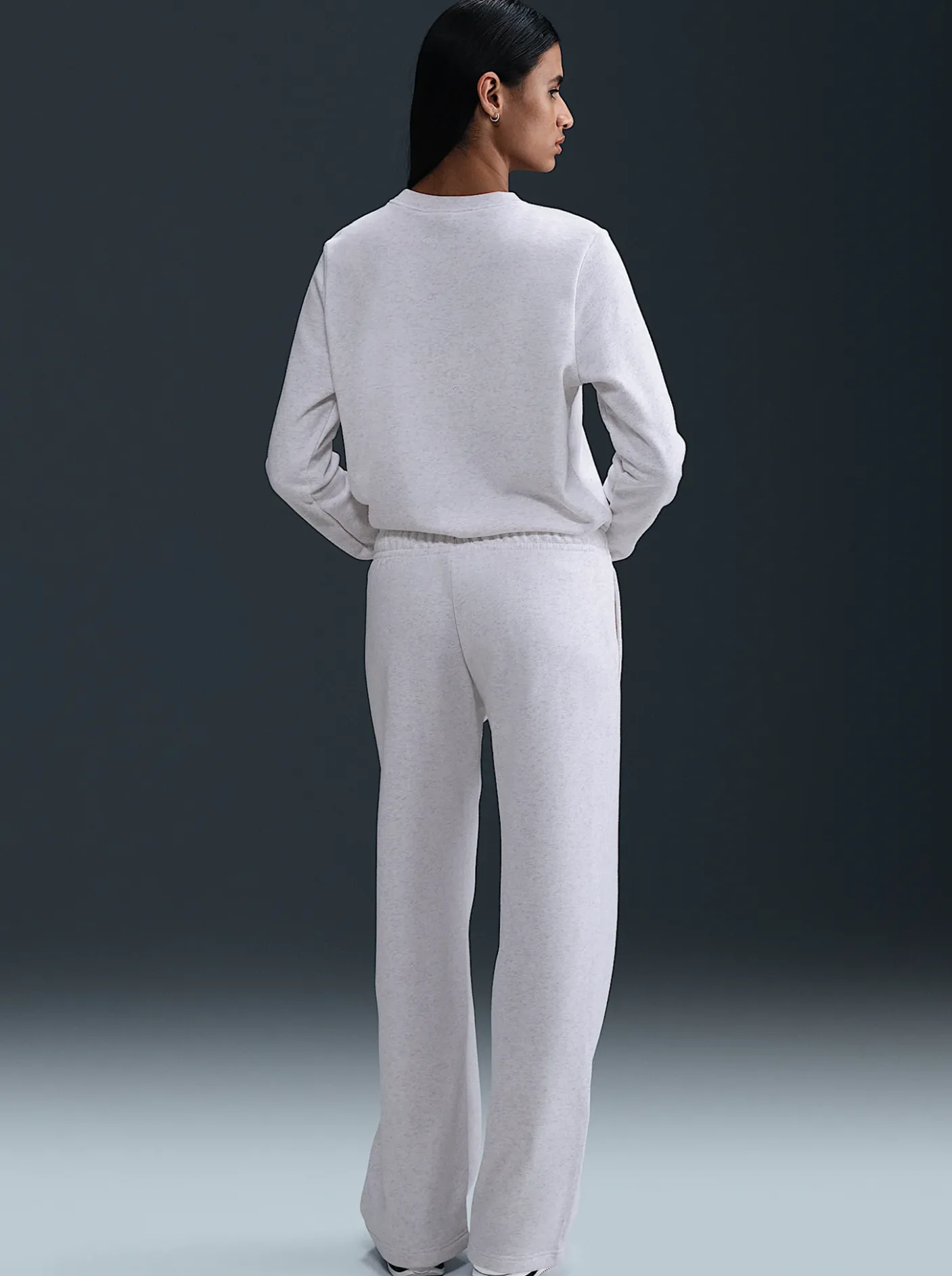 Women Nike Pants & Sweats-Sportswear Club Fleece Mid-Rise Wide-Leg Graphic Pants