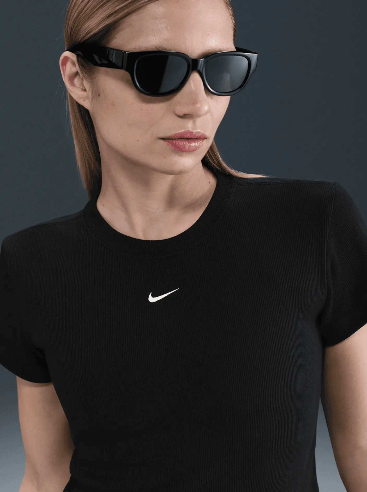 Women Nike Tees & Tanks-Sportswear Rib Jersey Short Sleeve Top