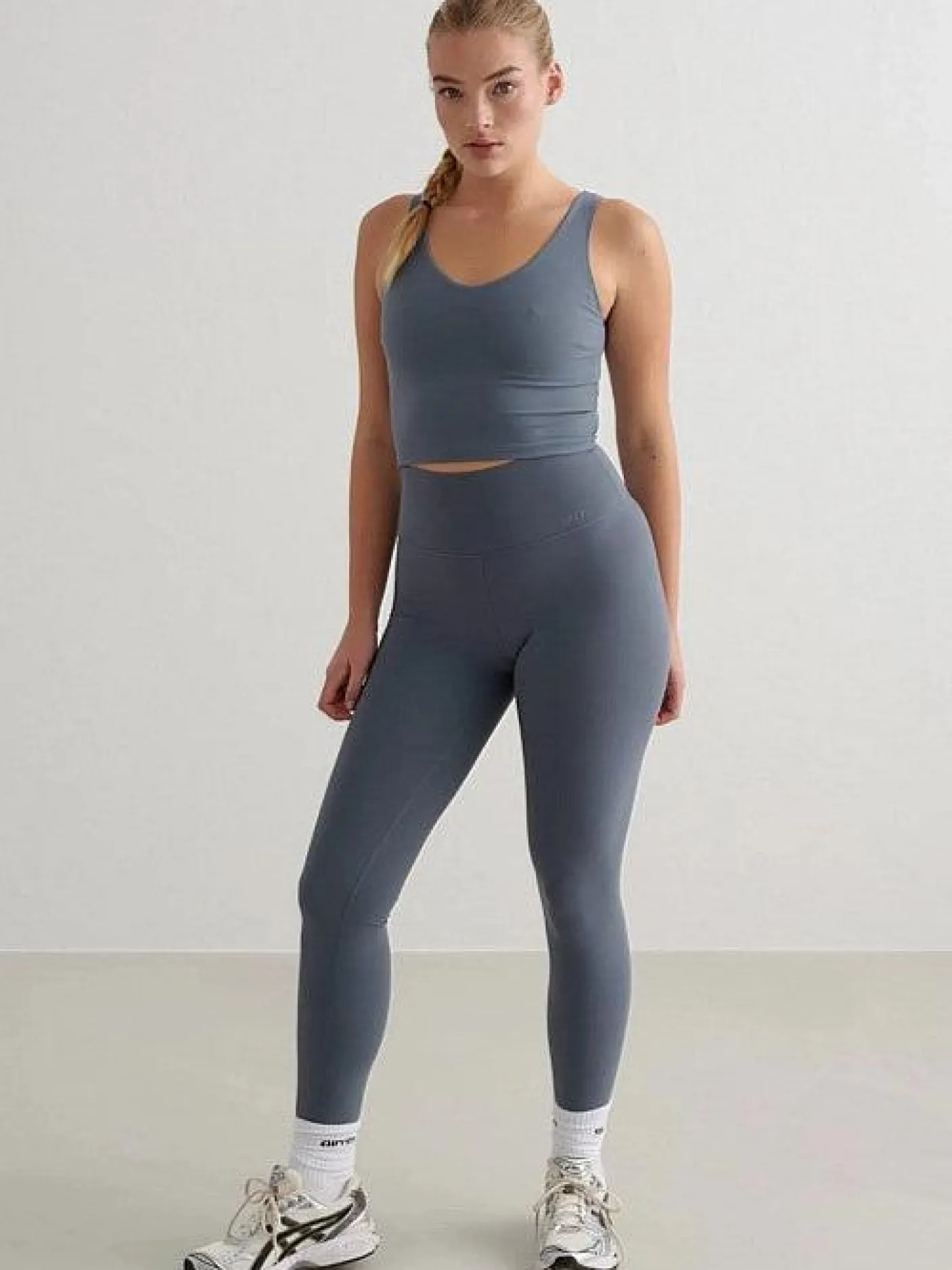 Women Aimn Sports Bras-Stormy Blue Sense Bralette