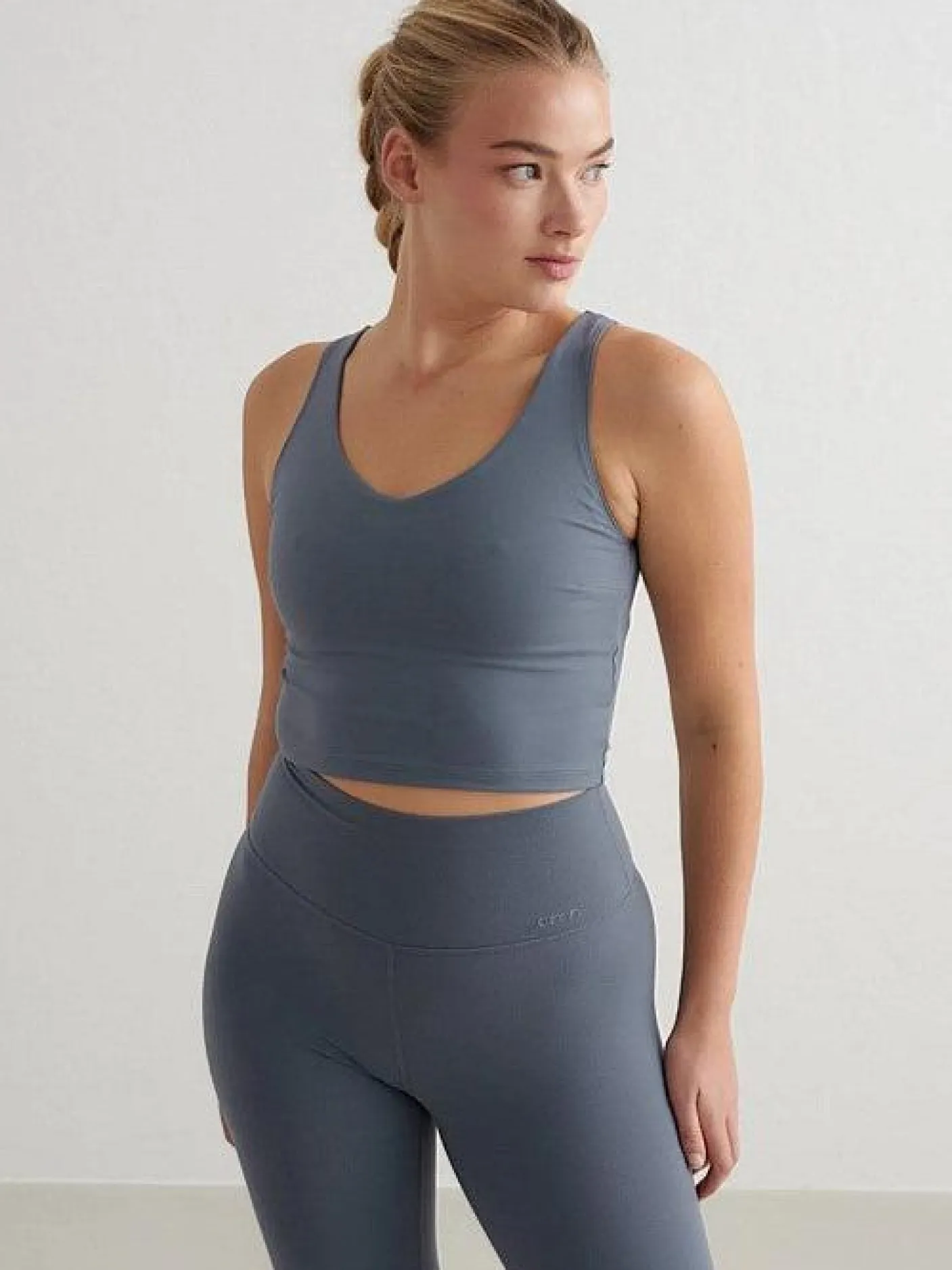 Women Aimn Sports Bras-Stormy Blue Sense Bralette