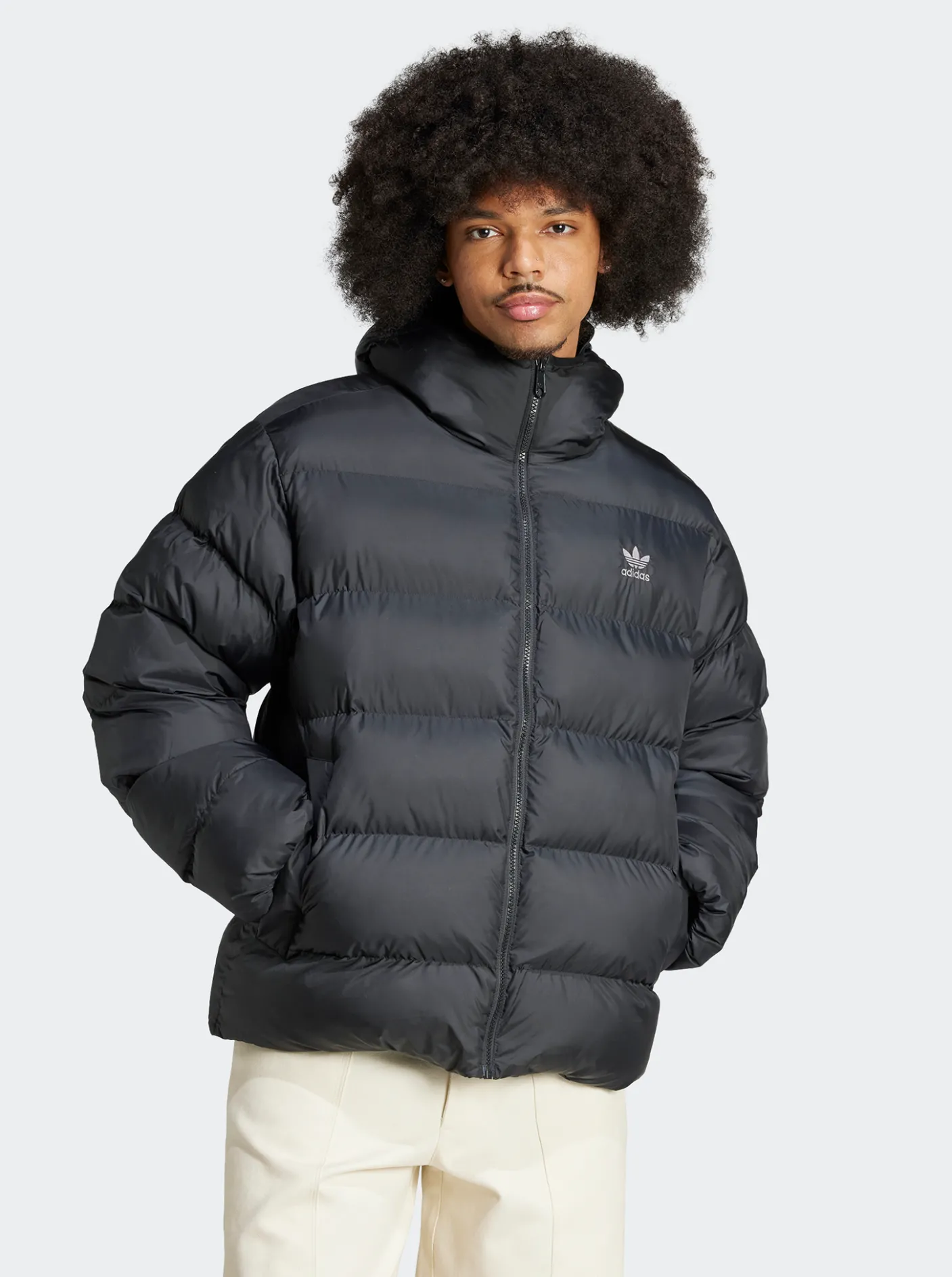 adidas Originals Puffers|Jackets & Vests-Tonal Hooded Puffer Jacket