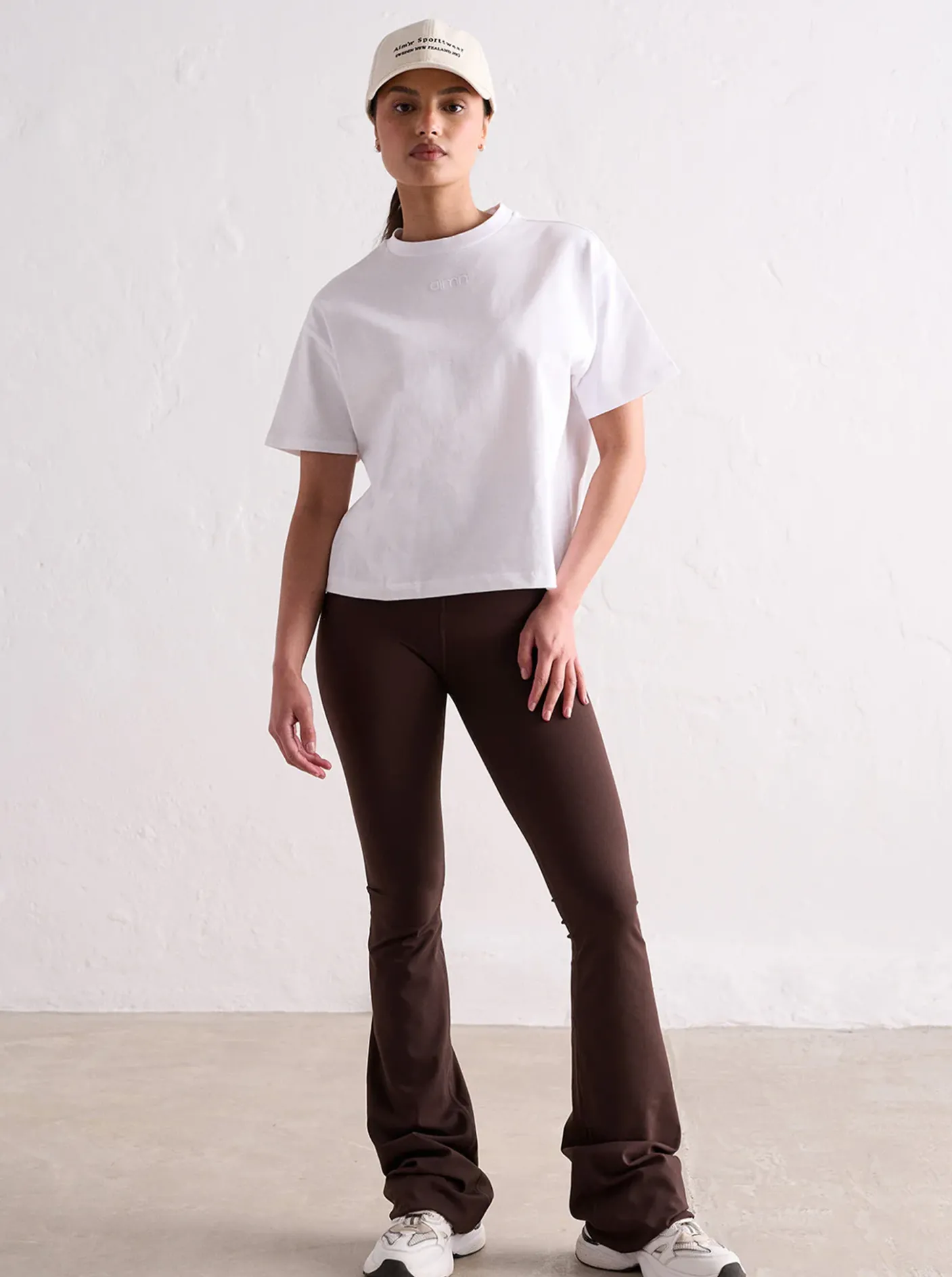 Women Aimn Tees & Tanks-White Boxy T-Shirt