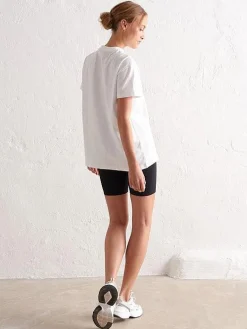 Women Aimn Tees & Tanks-White Boyfriend T-Shirt
