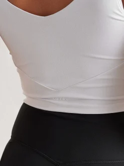 Women Aimn Sports Bras-White Sense Bralette