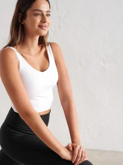 Women Aimn Sports Bras-White Sense Bralette